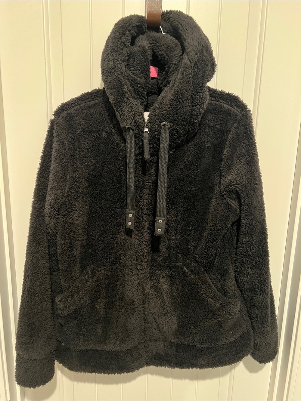 White Mark Plush Women’s Teddy Jacket - Black XL